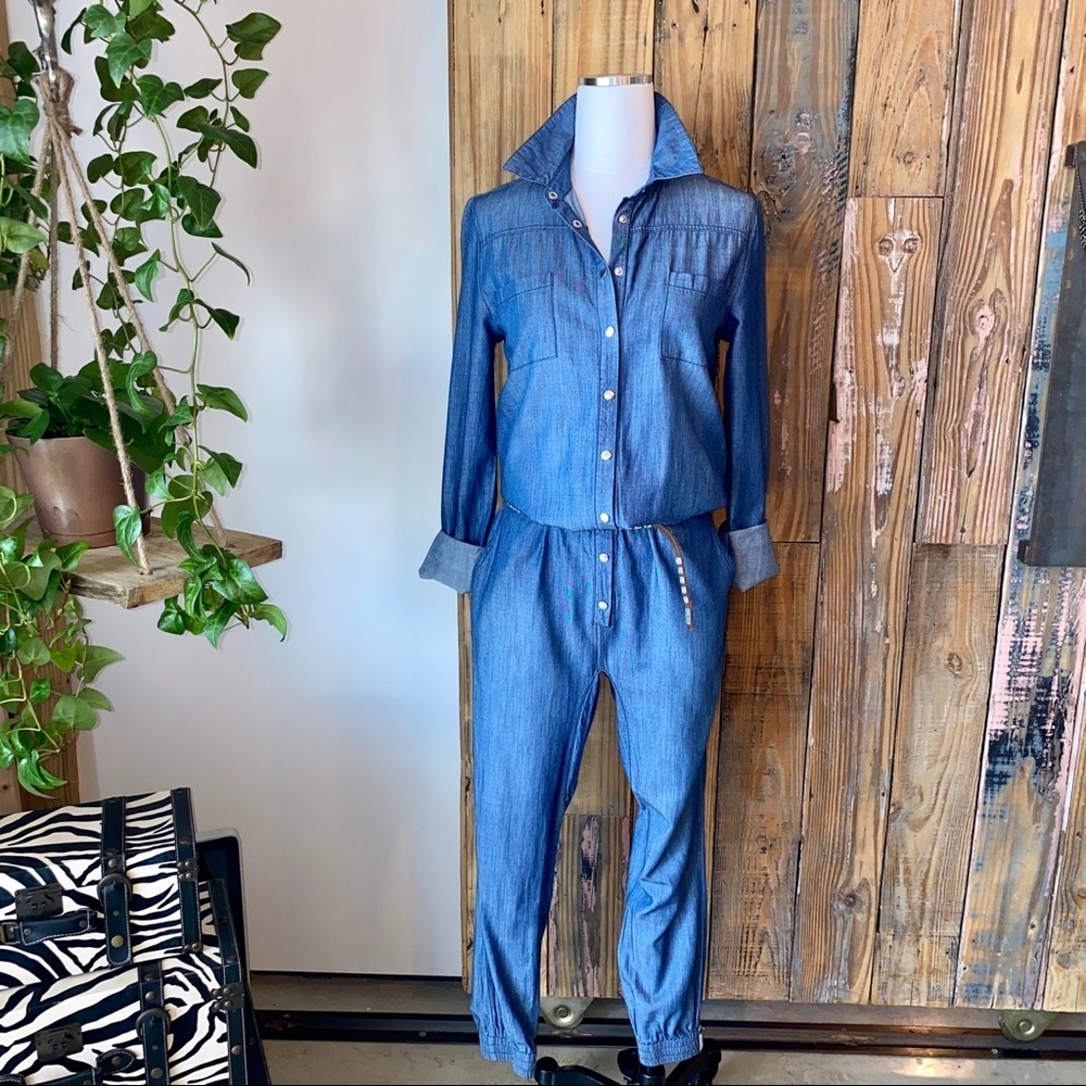 NWOT One Teaspoon Denim Long Sleeve Jumpsuit Size XS - Picture 6 of 16